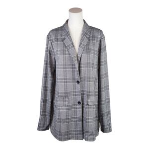 Serra Glen Plaid Blazer Jacket XL Black White Stretch Knit Checkered